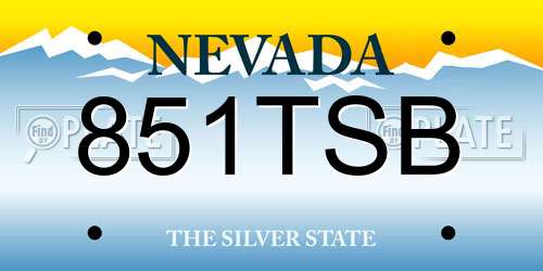 851TSB Nevada License Plate