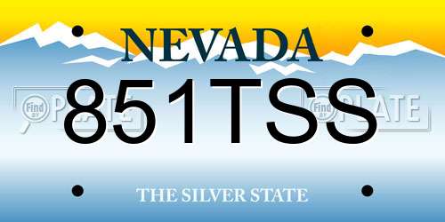 851TSS Nevada License Plate