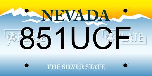 851UCF Nevada License Plate
