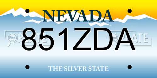 851ZDA Nevada License Plate