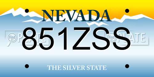 851ZSS Nevada License Plate
