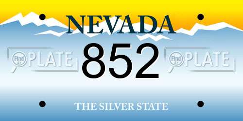 852 Nevada License Plate