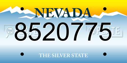 8520775 Nevada License Plate
