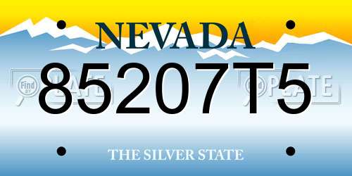 85207T5 Nevada License Plate