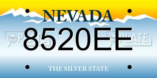 8520EE Nevada License Plate