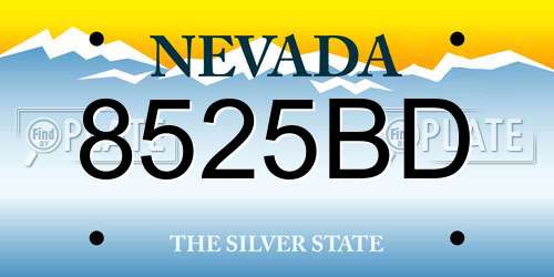 8525BD Nevada License Plate