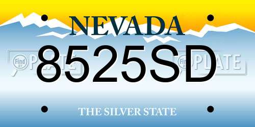 8525SD Nevada License Plate