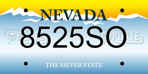 8525SO Nevada License Plate