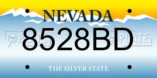 8528BD Nevada License Plate