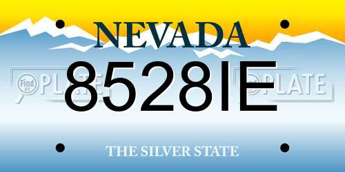 8528IE Nevada License Plate