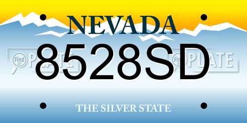 8528SD Nevada License Plate