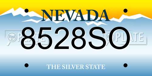 8528SO Nevada License Plate
