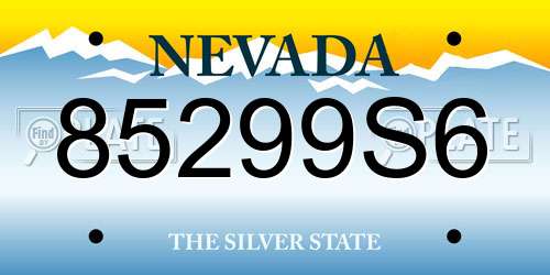 85299S6 Nevada License Plate
