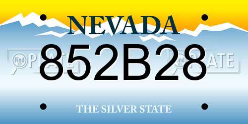 852B28 Nevada License Plate