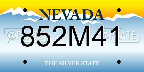 852M41 Nevada License Plate