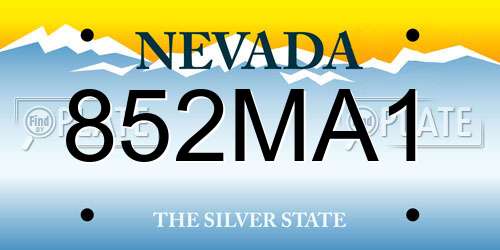 852MA1 Nevada License Plate