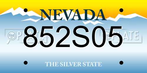 852S05 Nevada License Plate