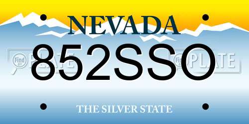 852SSO Nevada License Plate