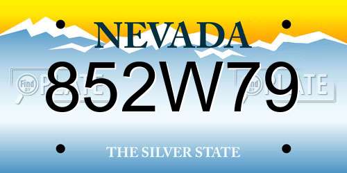 852W79 Nevada License Plate