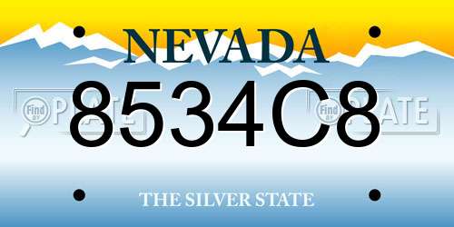 8534C8 Nevada License Plate
