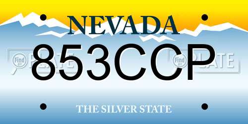 853CCP Nevada License Plate
