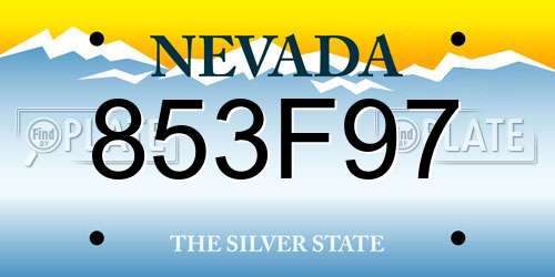 853F97 Nevada License Plate