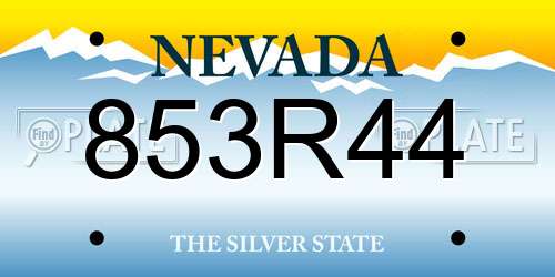 853R44 Nevada License Plate