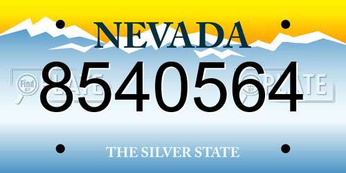 8540564 Nevada License Plate