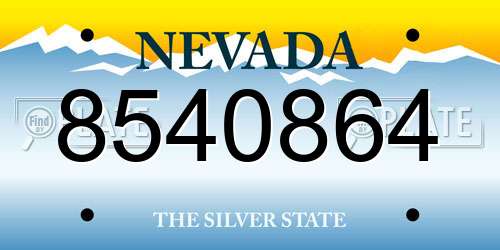 8540864 Nevada License Plate