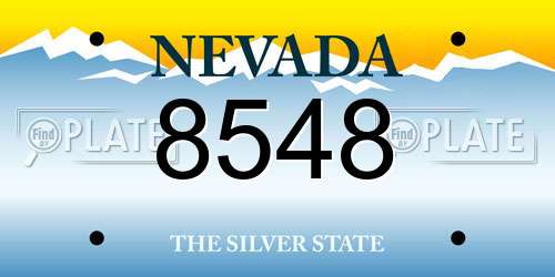 8548 Nevada License Plate