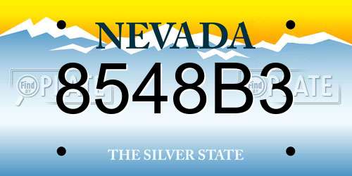 8548B3 Nevada License Plate