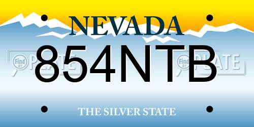 854NTB Nevada License Plate