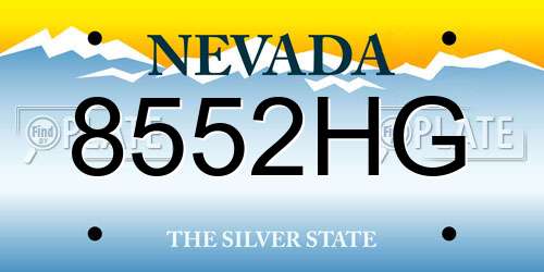 8552HG Nevada License Plate