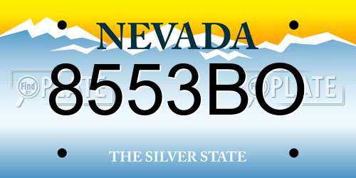 8553BO Nevada License Plate