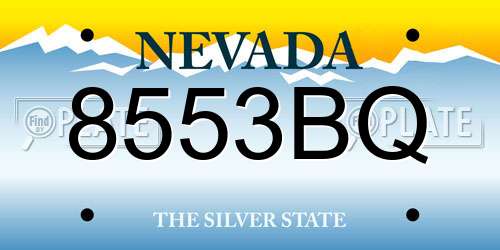 8553BQ Nevada License Plate