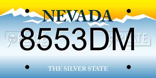 8553DM Nevada License Plate