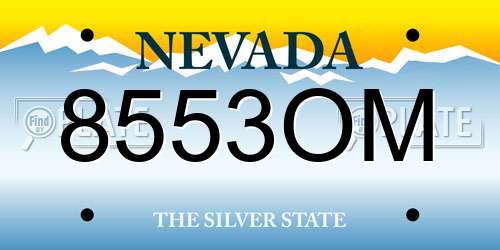 8553OM Nevada License Plate