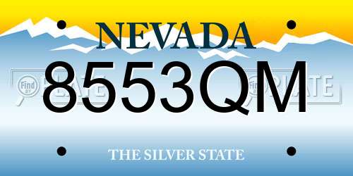 8553QM Nevada License Plate