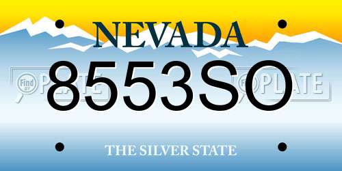 8553SO Nevada License Plate