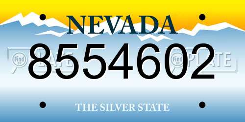 8554602 Nevada License Plate