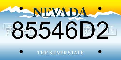 85546D2 Nevada License Plate