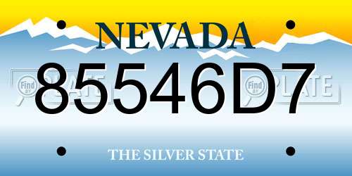 85546D7 Nevada License Plate