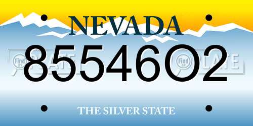 85546O2 Nevada License Plate