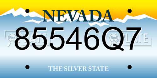 85546Q7 Nevada License Plate