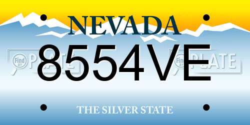 8554VE Nevada License Plate