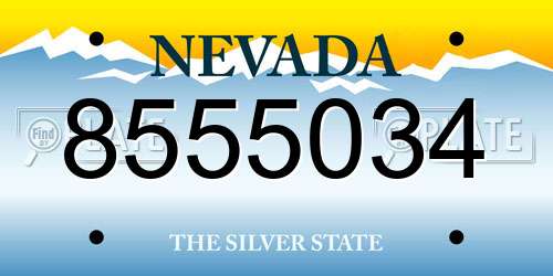 8555034 Nevada License Plate