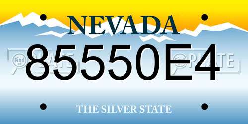 85550E4 Nevada License Plate