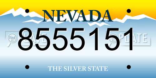 8555151 Nevada License Plate