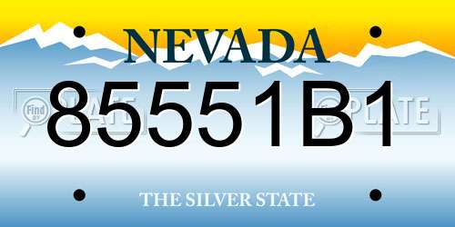 85551B1 Nevada License Plate