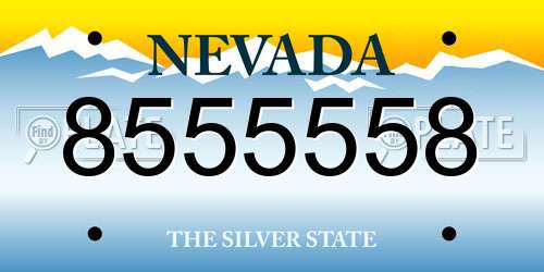 8555558 Nevada License Plate